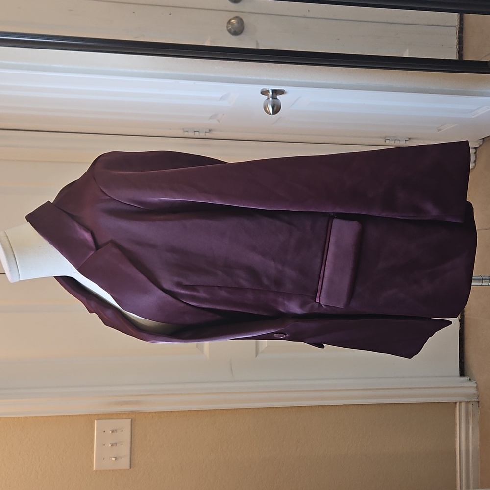A New Day Structured Satin Blazer - Burgundy Size Medium NWT - Picture 7 of 10